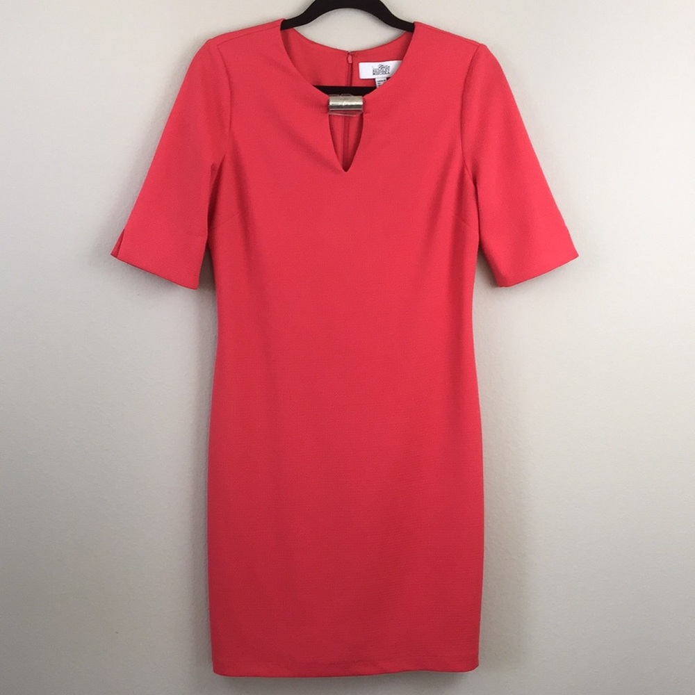 BADGLEY MISCHKA Coral Sheath Dress